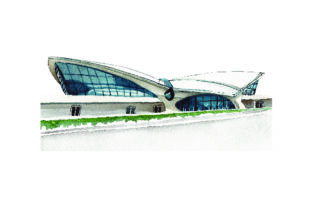 Airport - Watercolor Style: Travel-Inspired Design
