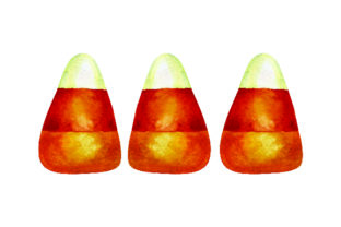 Candy Corn - Watercolor Halloween Graphic Design Asset Review