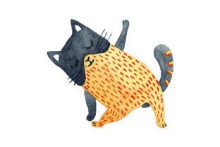Cat Doing Yoga - Watercolor for Cats and Creative Projects