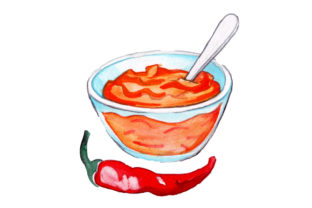 Chutney in Watercolor Style: A Versatile Graphic Design Asset for Content Creators