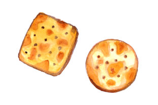 Crackers in Watercolor Style: A Versatile Graphic Design Asset for Food Amp Projects