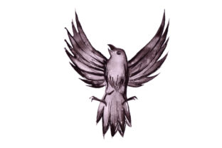 Crow in Watercolor: A Versatile Graphic Design Asset for Animal-Themed Branding