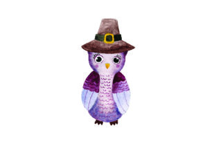 Cute Owl Wearing Pilgrim Hat Watercolor for Thanksgiving Branding