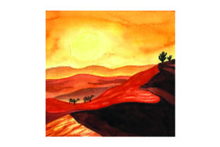 Desert in Watercolor: A Moody Embroidery Design for Nature Lovers