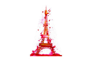 Eiffel Tower - Watercolor Style: A Travel-Inspired Design Asset for Polished Content