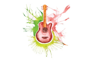 Guitar in Paint Splatter Watercolor Style Review