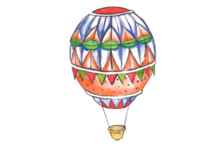 Hot Air Balloon in Watercolor: A Delicate Embroidery Design for the Right Projects