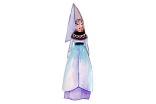 Medieval Woman in Watercolor Style: A Design Asset for Authentic Editorial Appeal