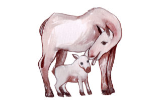 Mom and Baby Mooses in Watercolor Style Review