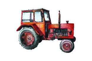 Old Tractor - Watercolor Style for Farm Amp Products