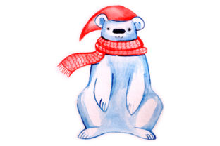 Polar Bear Dad in Watercolor: A Versatile Animal Graphic for Handmade Creations
