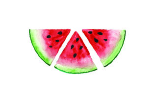 Sliced Watermelon - Watercolor Style for Food Amp and Handmade Creations