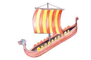 Viking Ship in Watercolor Style Review for Real Embroidery Projects