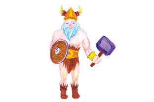 Viking Warrior Watercolor Design for Creative Sellers