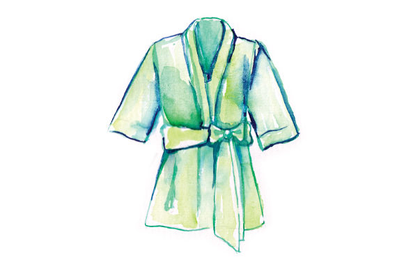 Watercolor Green Wedding Robe: A Versatile Design Asset for Content Creators