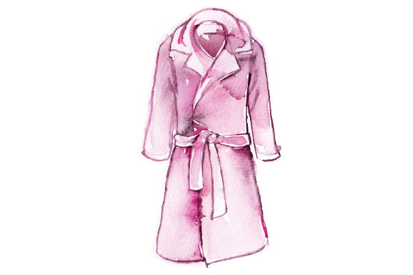 Watercolor Long Womans Coat: A Versatile Design Asset for Beauty Amp Campaigns