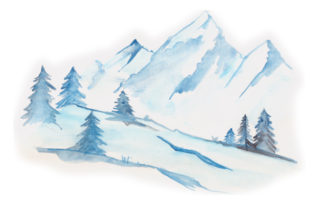 Watercolor Mountain: A Nature-Inspired Design Asset for Authentic Branding