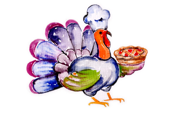 Watercolor Turkey Graphic: A Thanksgiving Visual for Content Creators