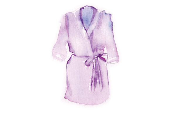 Watercolor Violet Wedding Robe: A Design Asset for Romantic Branding